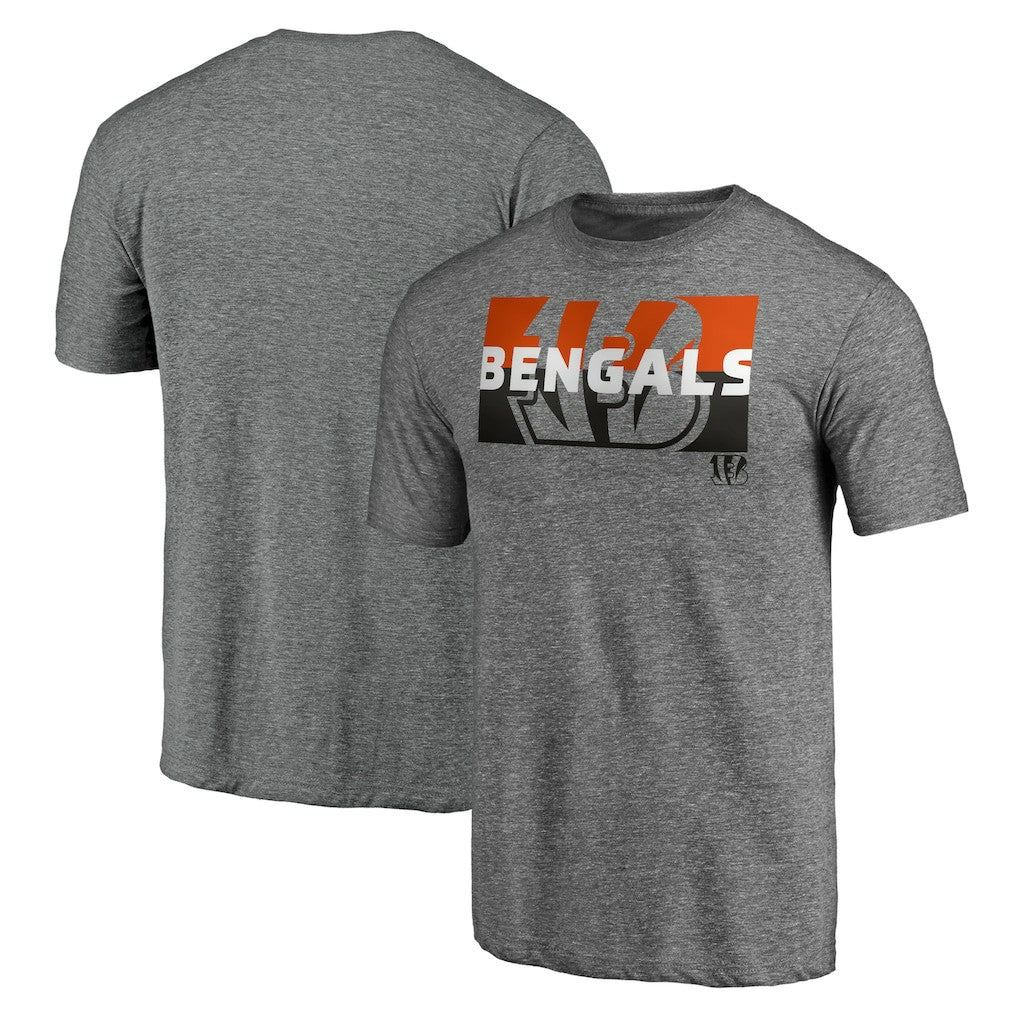 Cincinnati Bengals Square Off Tri-Blend T-Shirt - Heather Gray T-shirts