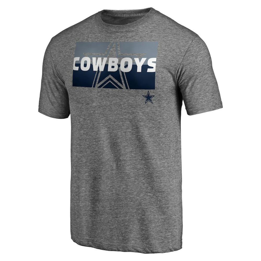 Dallas Cowboys Square Off Tri-Blend T-Shirt - Heather Gray T-shirts