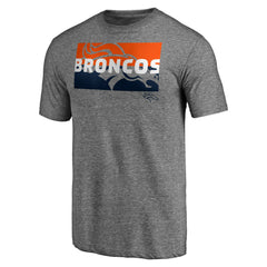 Denver Broncos Square Off Tri-Blend T-Shirt - Heather Gray T-shirts