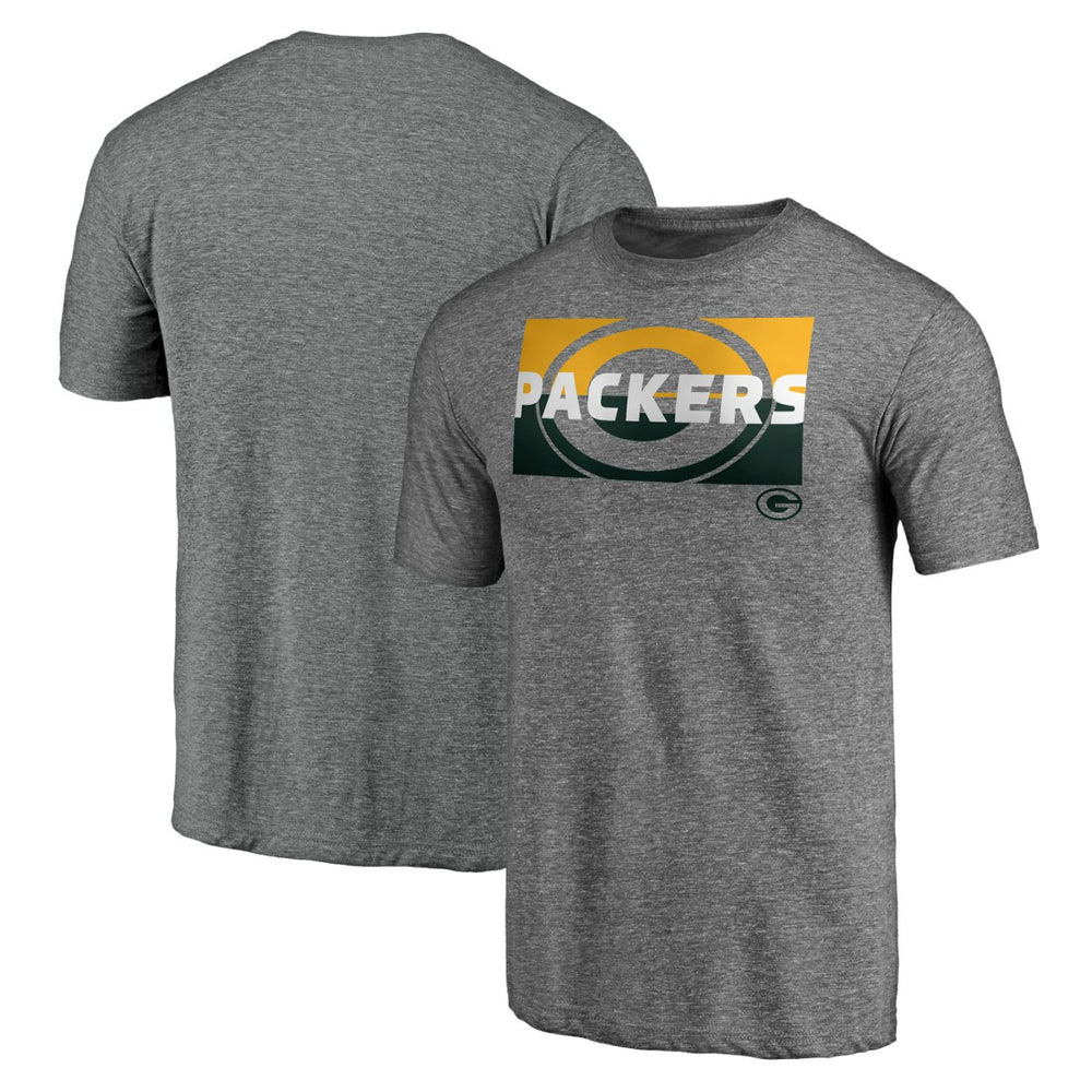 Green Bay Packers Square Off Tri-Blend T-Shirt - Heather Gray T-shirts