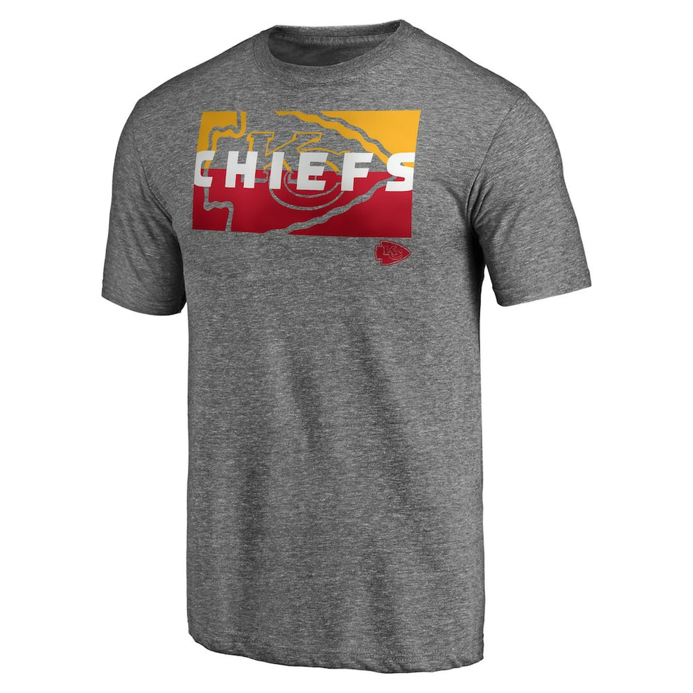 Kansas City Chiefs Square Off Tri-Blend T-Shirt - Heather Gray T-shirts