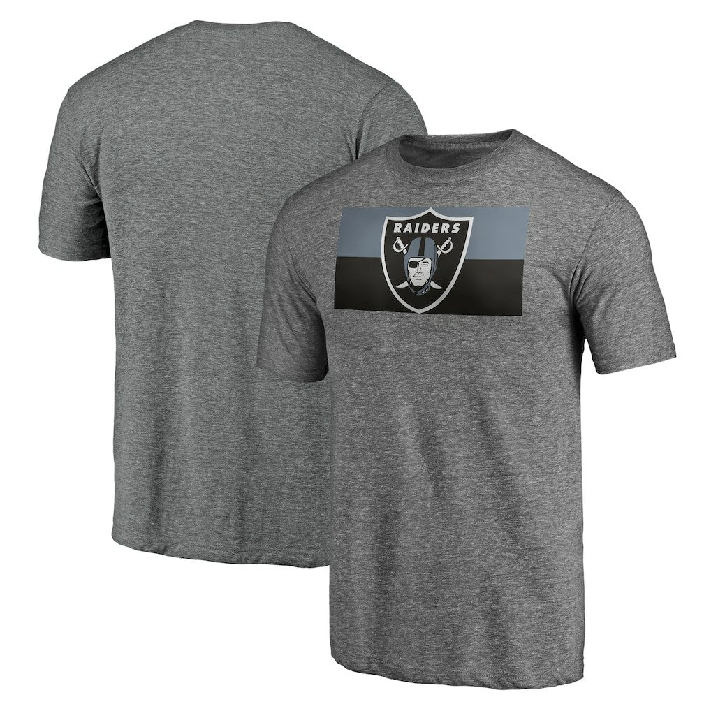 Las Vegas Raiders Square Off Tri-Blend T-Shirt - Heather Gray T-shirts