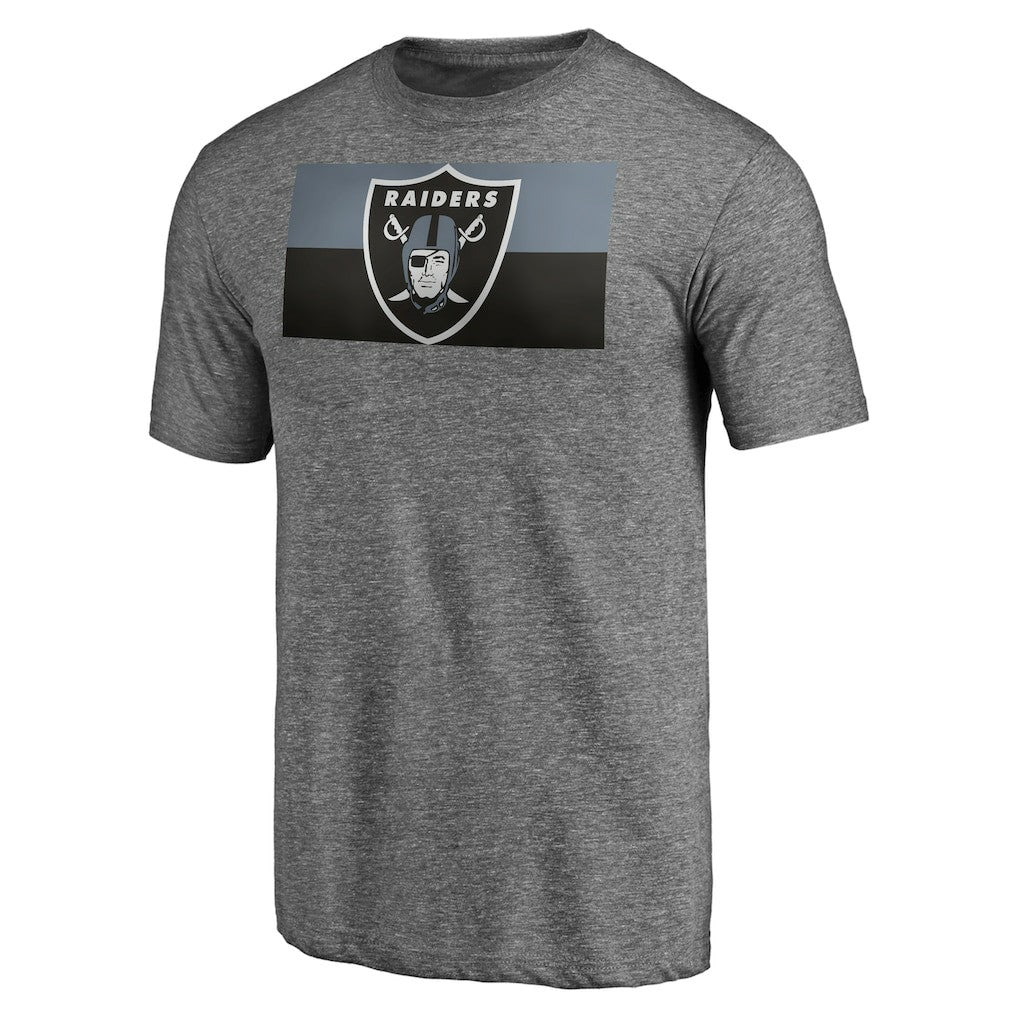 Las Vegas Raiders Square Off Tri-Blend T-Shirt - Heather Gray T-shirts