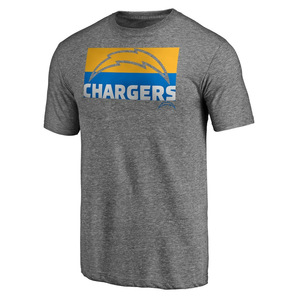 Los Angeles Chargers Square Off Tri-Blend T-Shirt - Heather Gray T-shirts
