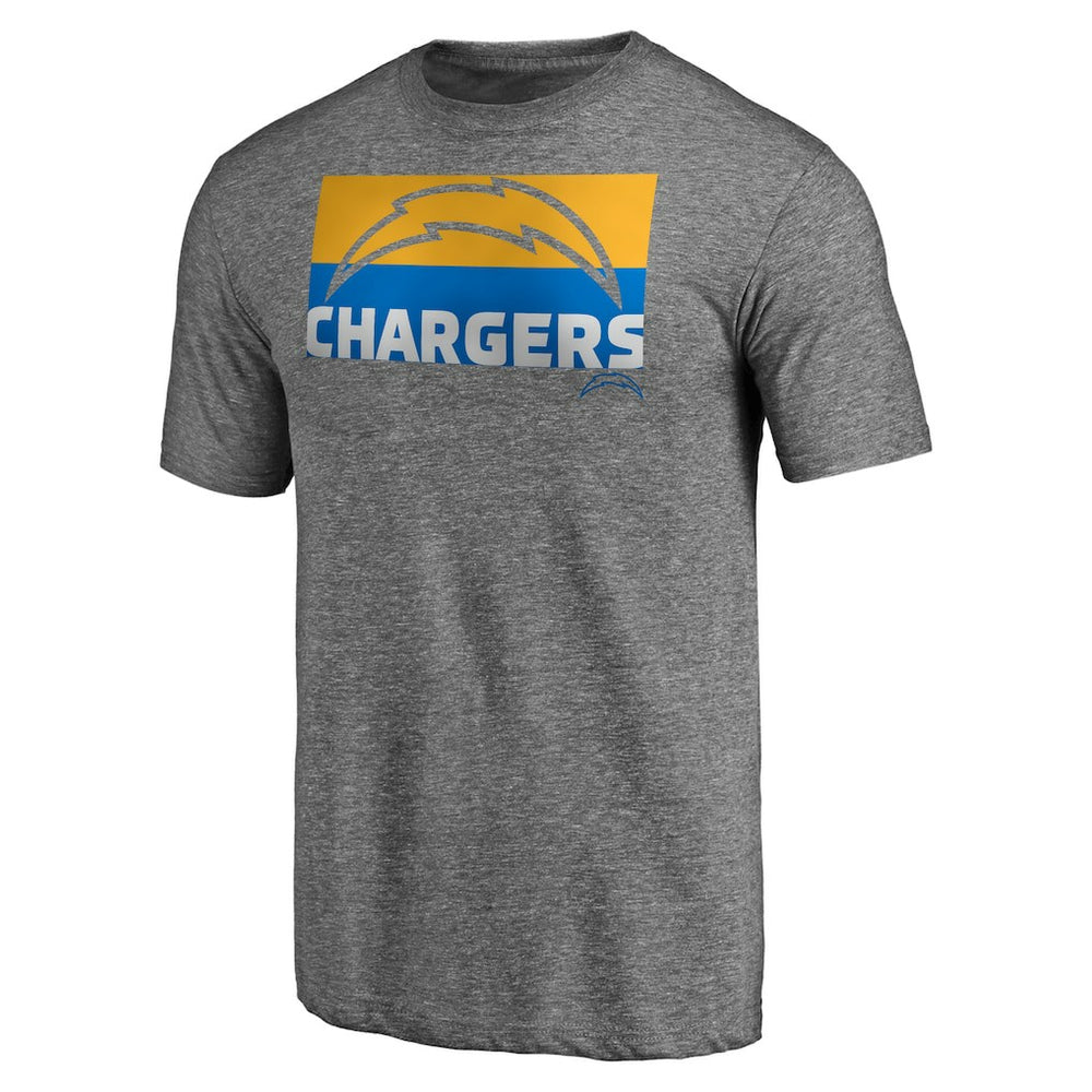 Los Angeles Chargers Square Off Tri-Blend T-Shirt - Heather Gray T-shirts