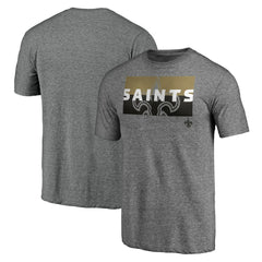 New Orleans Saints Square Off Tri-Blend T-Shirt - Heather Gray T-shirts