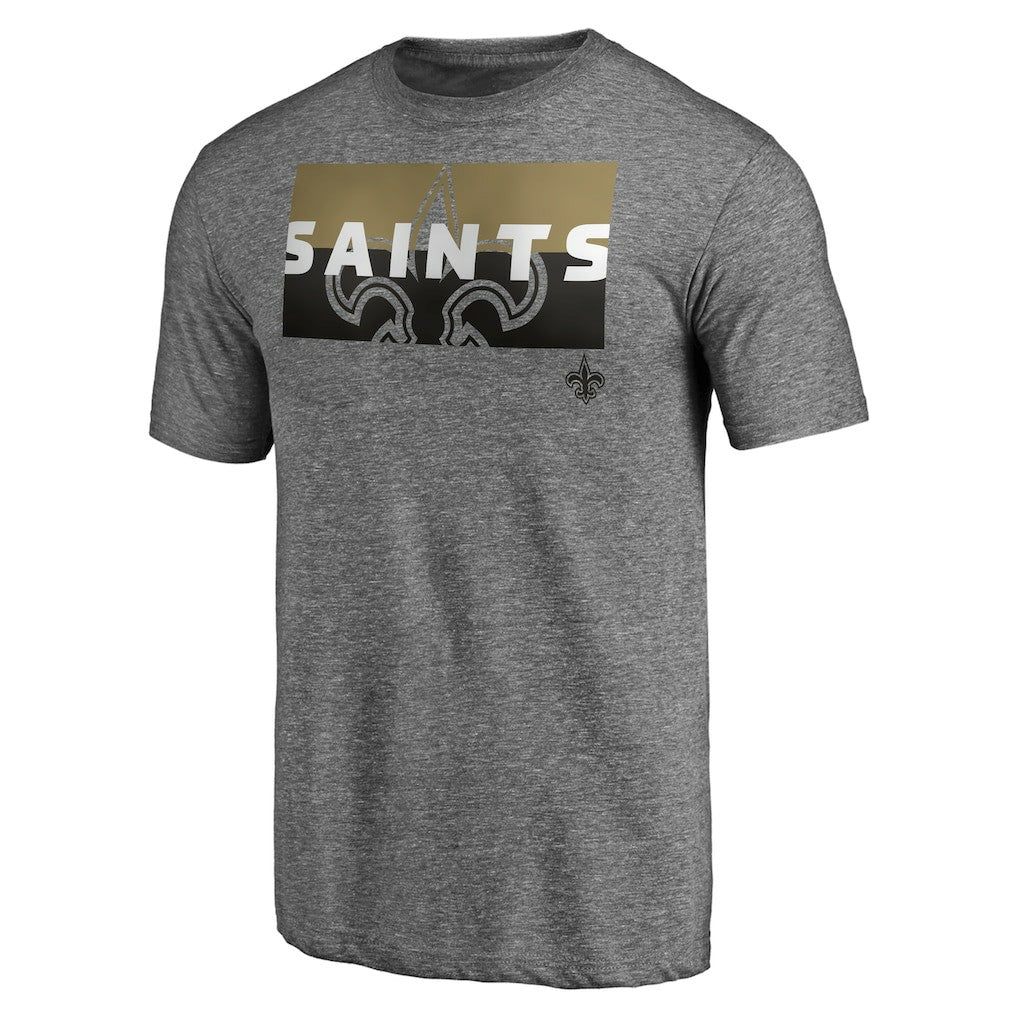 New Orleans Saints Square Off Tri-Blend T-Shirt - Heather Gray T-shirts