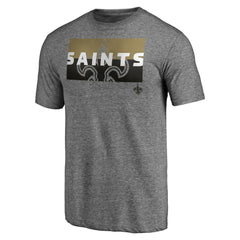New Orleans Saints Square Off Tri-Blend T-Shirt - Heather Gray T-shirts