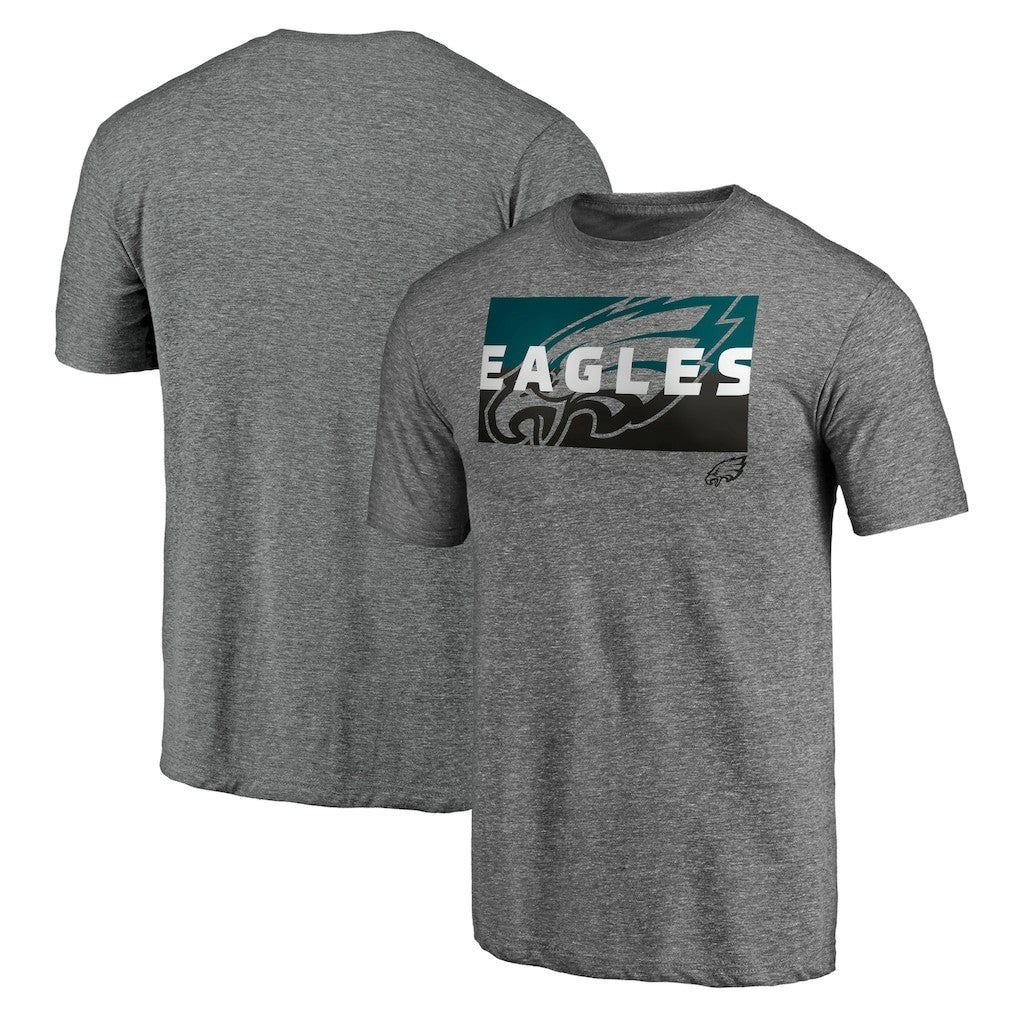 Philadelphia Eagles Square Off Tri-Blend T-Shirt - Heather Gray T-shirts
