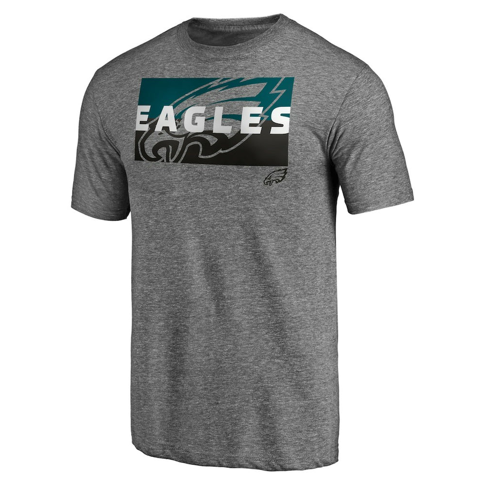 Philadelphia Eagles Square Off Tri-Blend T-Shirt - Heather Gray T-shirts