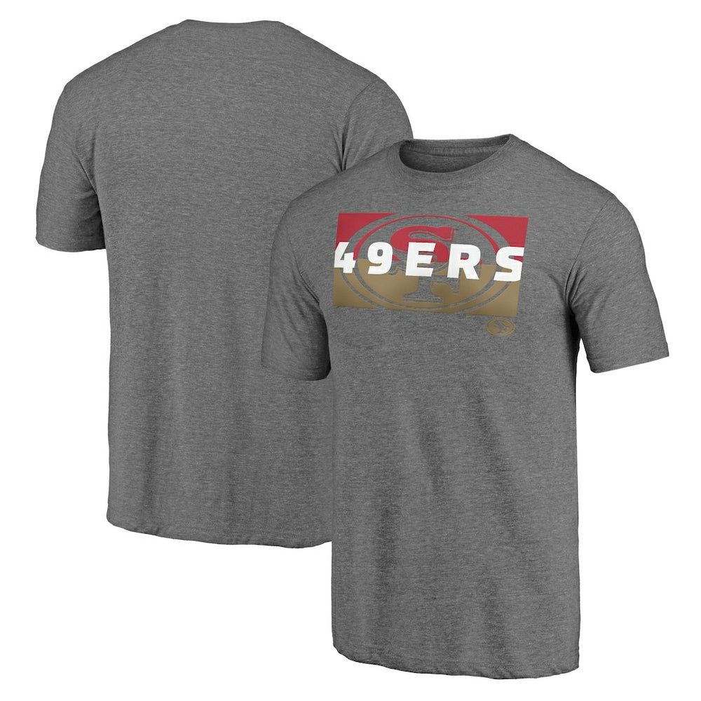 San Francisco 49ers Square Off Tri-Blend T-Shirt - Heather Gray T-shirts