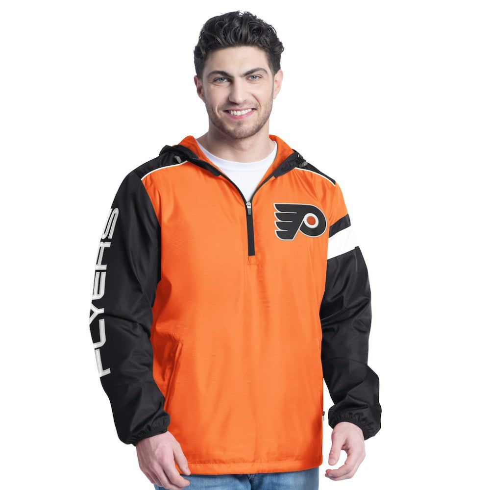 Philadelphia Flyers G-III Sports by Carl Banks Lateral Half-Zip Hoodie Jacket - Orange/Black | US 202575831