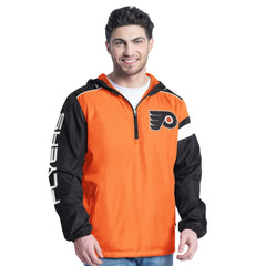 Philadelphia Flyers G-III Sports by Carl Banks Lateral Half-Zip Hoodie Jacket - Orange/Black | US 202575831