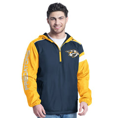 Nashville Predators G-III Sports by Carl Banks Lateral Half-Zip Hoodie Jacket - Navy/Gold | US 202575835