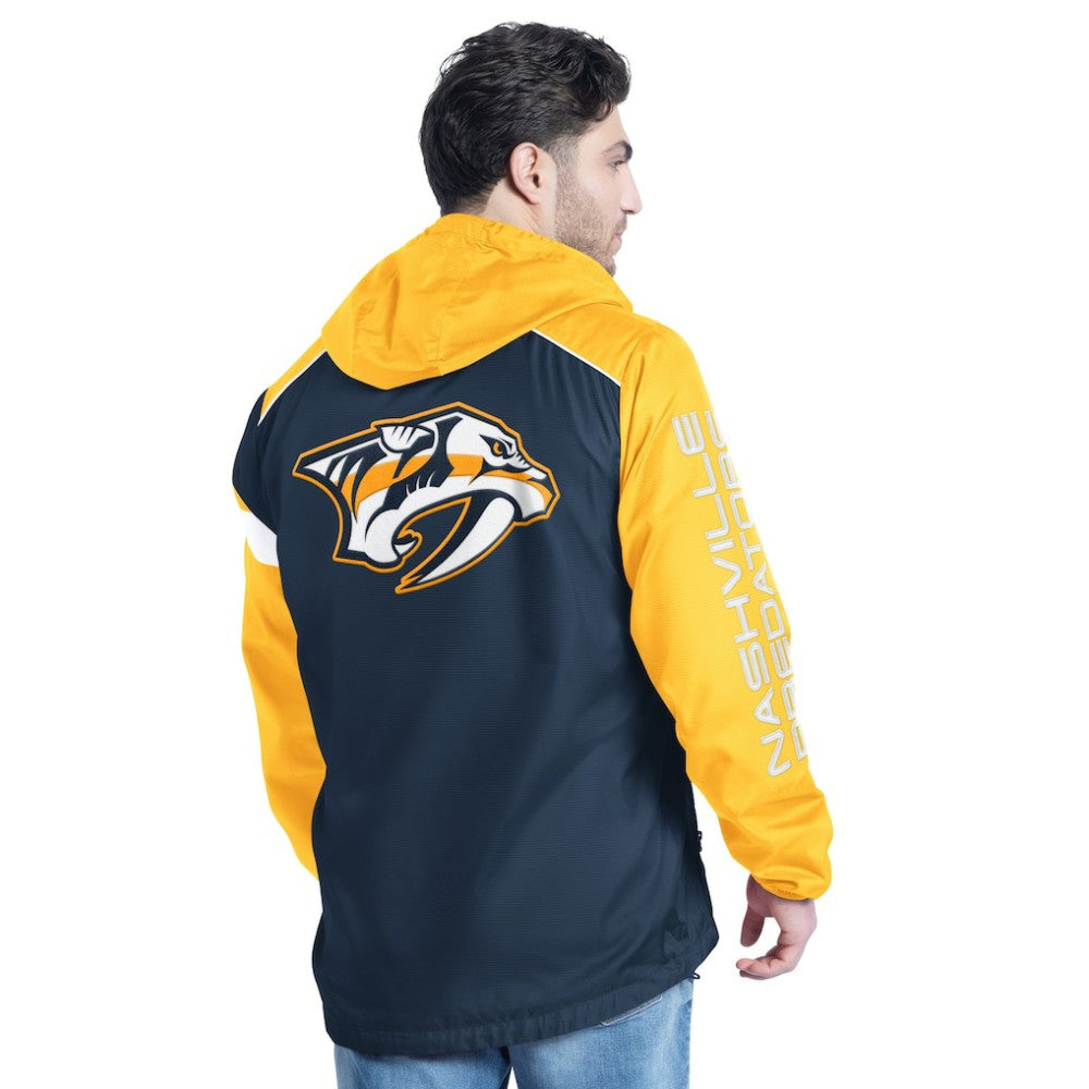 Nashville Predators G-III Sports by Carl Banks Lateral Half-Zip Hoodie Jacket - Navy/Gold | US 202575835