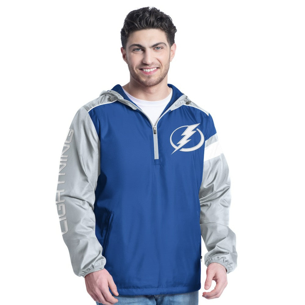 Tampa Bay Lightning G-III Sports by Carl Banks Lateral Half-Zip Hoodie Jacket - Blue/Gray | US 202575842