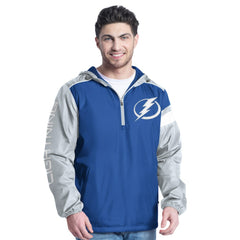 Tampa Bay Lightning G-III Sports by Carl Banks Lateral Half-Zip Hoodie Jacket - Blue/Gray | US 202575842