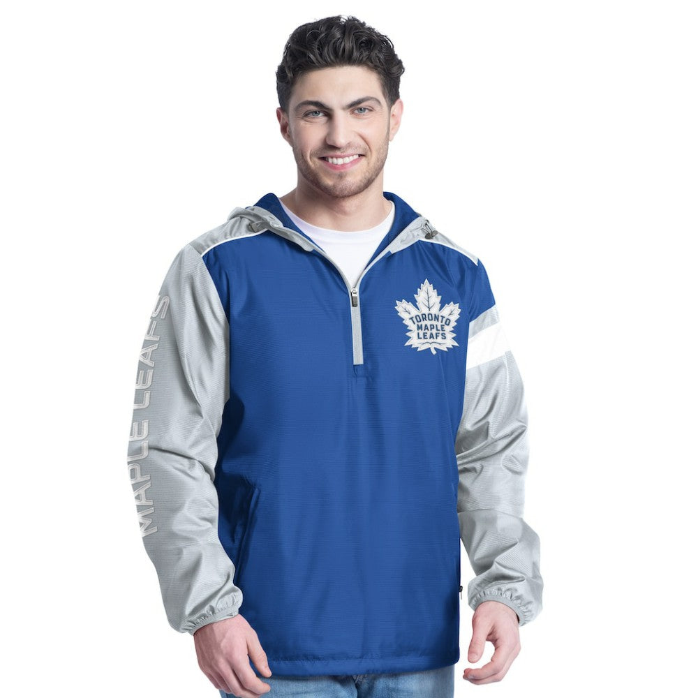 Toronto Maple Leafs G-III Sports by Carl Banks Lateral Half-Zip Hoodie Jacket - Blue/Gray | US 202575843