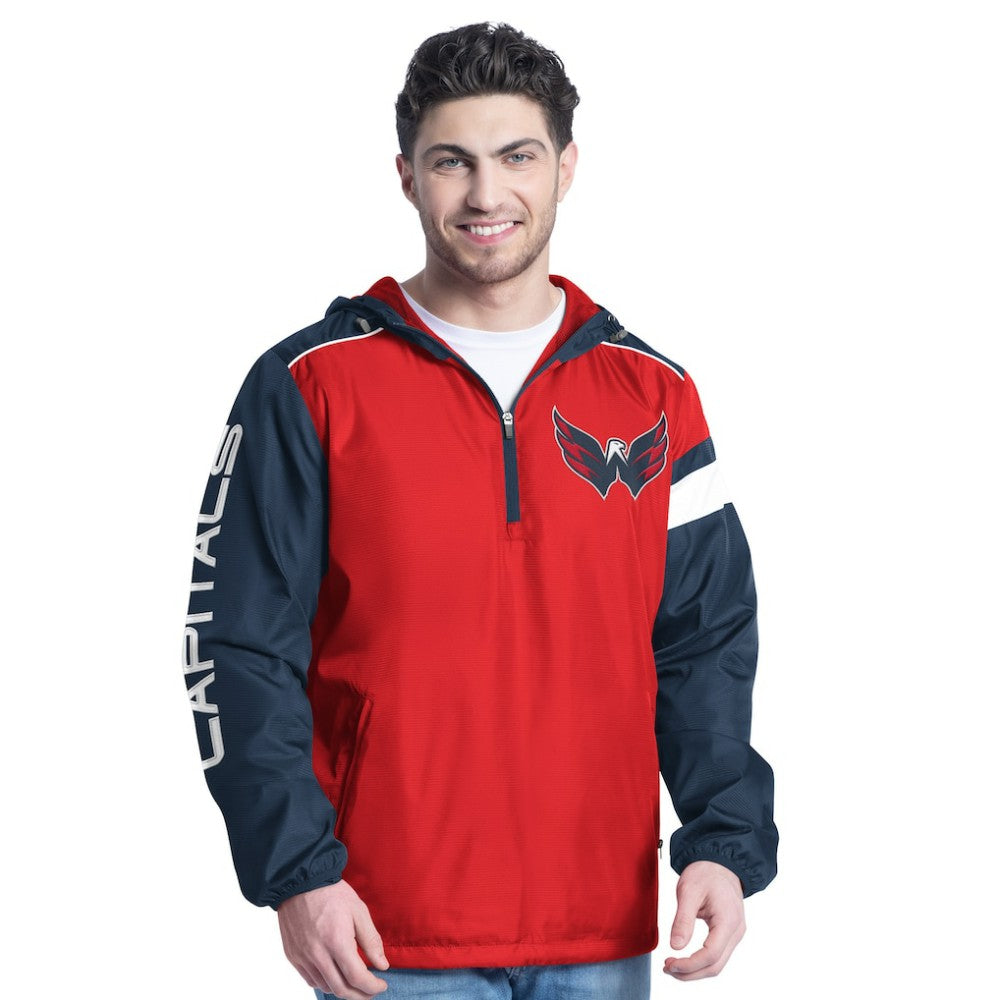 Washington Capitals G-III Sports by Carl Banks Lateral Half-Zip Hoodie Jacket - Red/Navy | US 202575844
