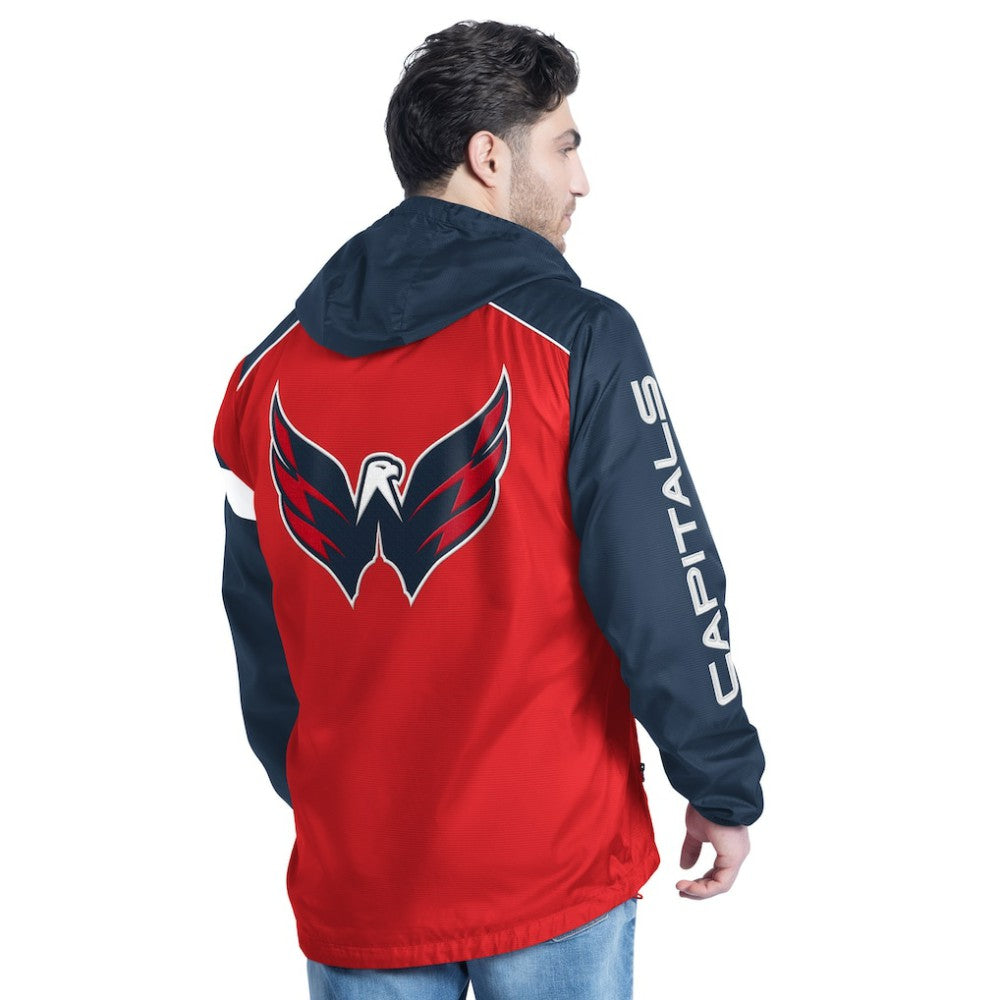 Washington Capitals G-III Sports by Carl Banks Lateral Half-Zip Hoodie Jacket - Red/Navy | US 202575844
