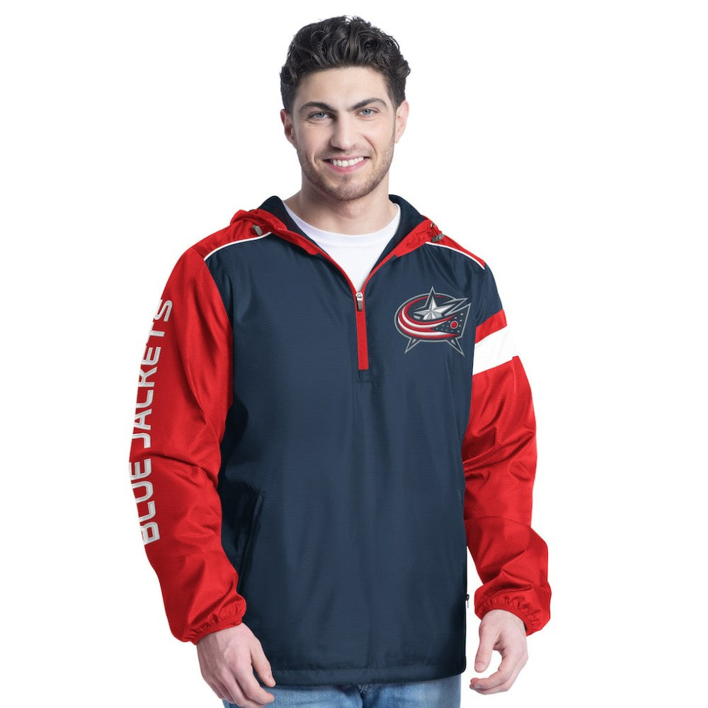 Columbus Blue Jackets G-III Sports by Carl Banks Lateral Half-Zip Hoodie Jacket - Navy/Red | US 202575845
