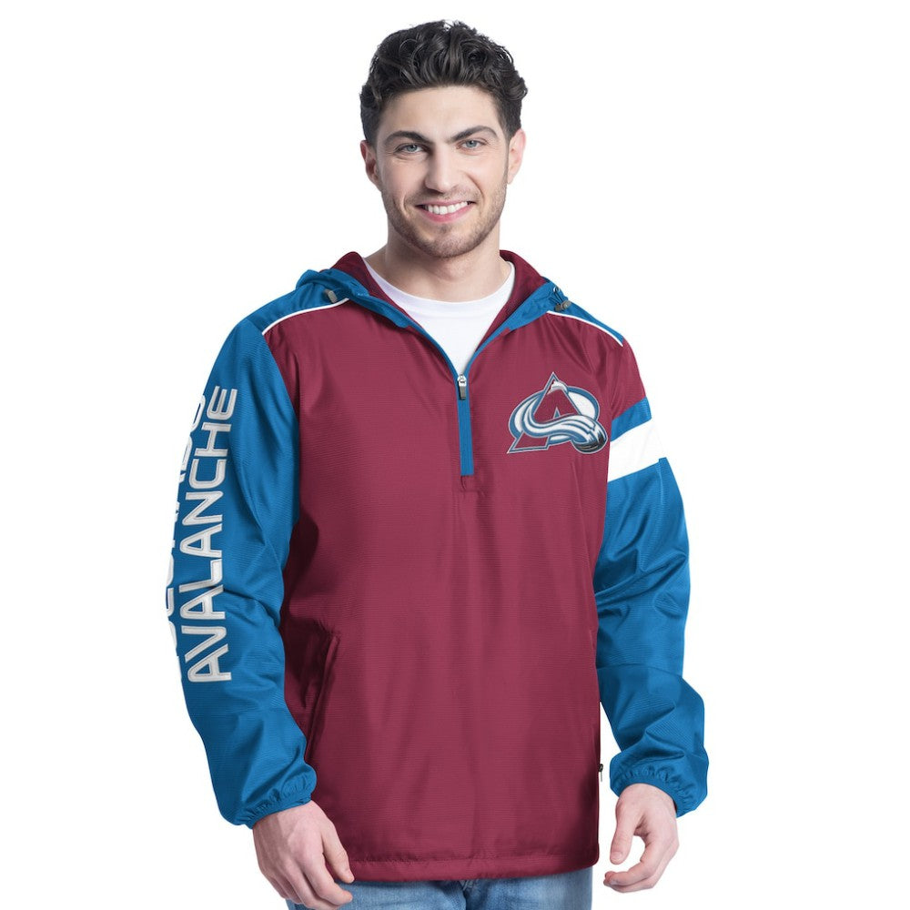 Colorado Avalanche G-III Sports by Carl Banks Lateral Half-Zip Hoodie Jacket - Burgundy/Navy | US 202575852