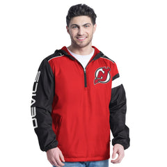 New Jersey Devils G-III Sports by Carl Banks Lateral Half-Zip Hoodie Jacket - Red/Black | US 202575854