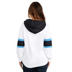 Utah Mammoth G-III 4Her by Carl Banks Women's Goal Zone Long Sleeve Lace-Up Hoodie T-Shirt - White | US 202575879