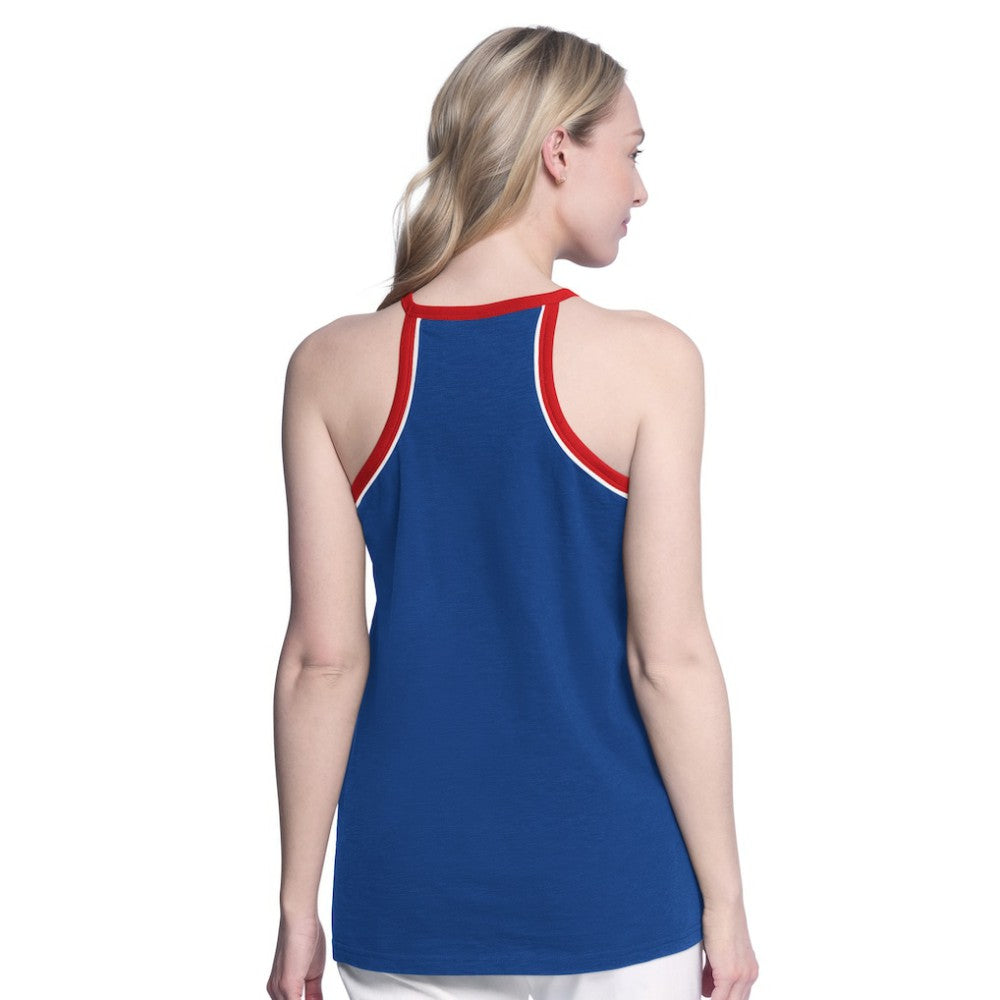 New York Rangers G-III 4Her by Carl Banks Women's Curveball Racerback Scoop Neck Slub Tank Top - Blue | US 202575929