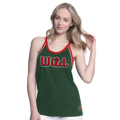Minnesota Wild G-III 4Her by Carl Banks Women's Curveball Racerback Scoop Neck Slub Tank Top - Green | US 202575930