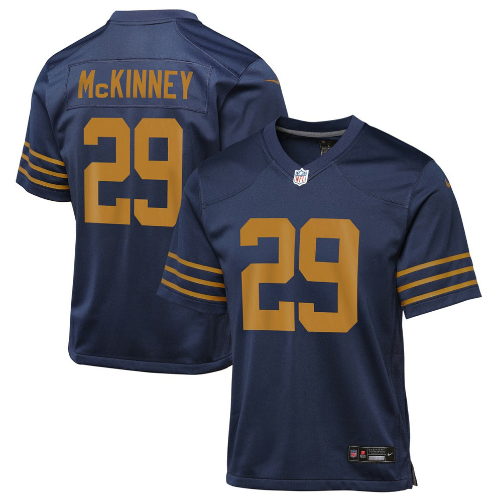 Xavier McKinney Green Bay Packers Youth The 1923 Classic Game Jersey - Navy Jerseys