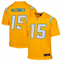 Ladd McConkey Los Angeles Chargers Youth Alternate Charger Power Game Player Jersey - Gold Jerseys