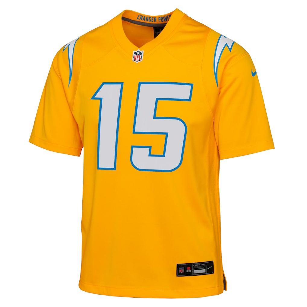 Ladd McConkey Los Angeles Chargers Youth Alternate Charger Power Game Player Jersey - Gold Jerseys