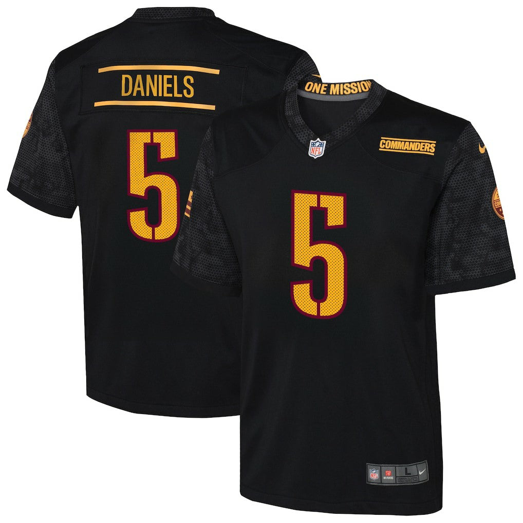 Jayden Daniels Washington Commanders Youth Alternate Game Jersey - Black Jerseys