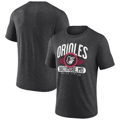 Baltimore Orioles Badge of Honor Tri-Blend T-Shirt - Charcoal T-shirts