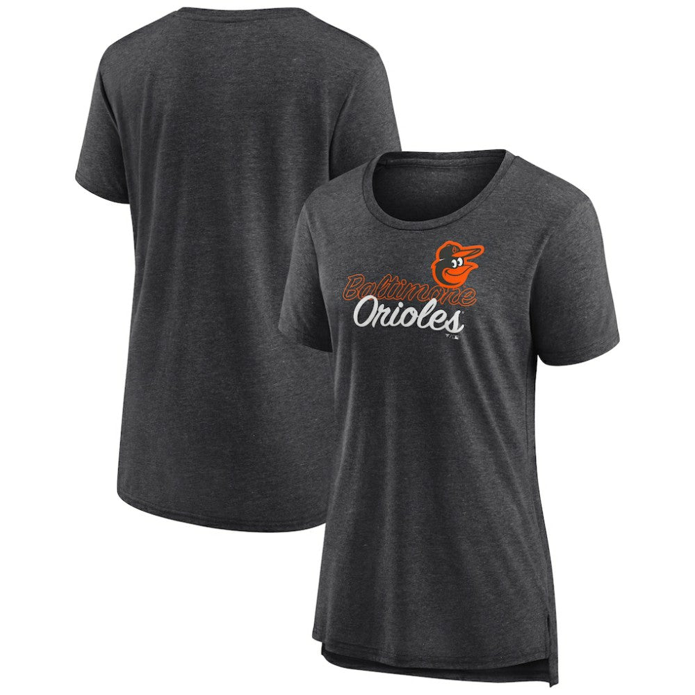 Baltimore Orioles Women's Practice Time Tri-Blend T-Shirt - Gray T-shirts