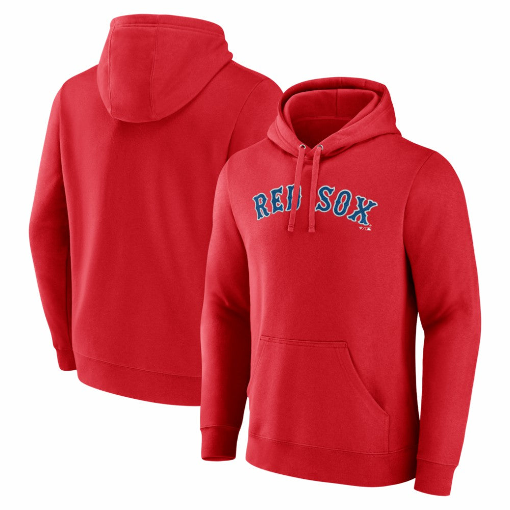 Boston Red Sox Official Wordmark Pullover Hoodie - Red Hoodies