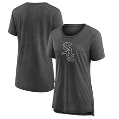 Chicago White Sox Women's Weathered Official Logo Tri-Blend T-Shirt - Gray T-shirts