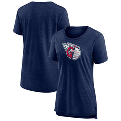 Cleveland Guardians Women's Weathered Official Logo Tri-Blend T-Shirt - Navy T-shirts
