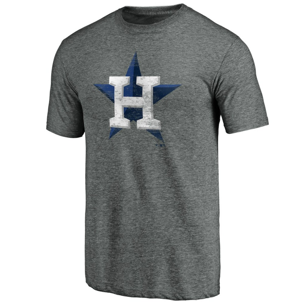Houston Astros Weathered Official Logo Tri-Blend T-Shirt - Heather Gray T-shirts