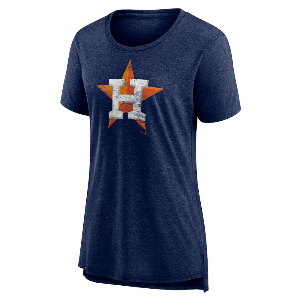 Houston Astros Women's Weathered Official Logo Tri-Blend T-Shirt - Navy T-shirts