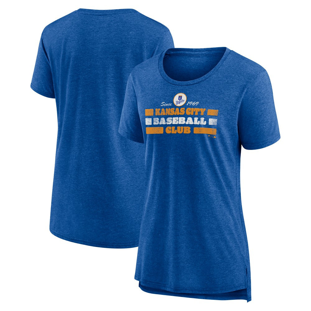 Kansas City Royals Women's Power Swing Tri-Blend T-Shirt - Royal T-shirts