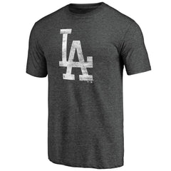 Los Angeles Dodgers Weathered Official Logo Tri-Blend T-Shirt - Charcoal T-shirts
