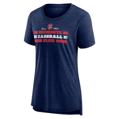 Minnesota Twins Women's Power Swing Tri-Blend T-Shirt - Navy T-shirts