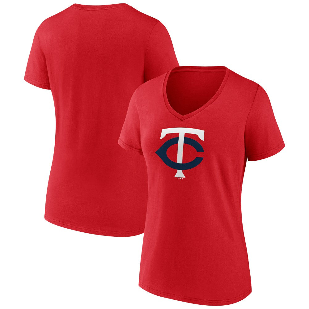 Minnesota Twins Women's Official Logo V-Neck T-Shirt - Red T-shirts