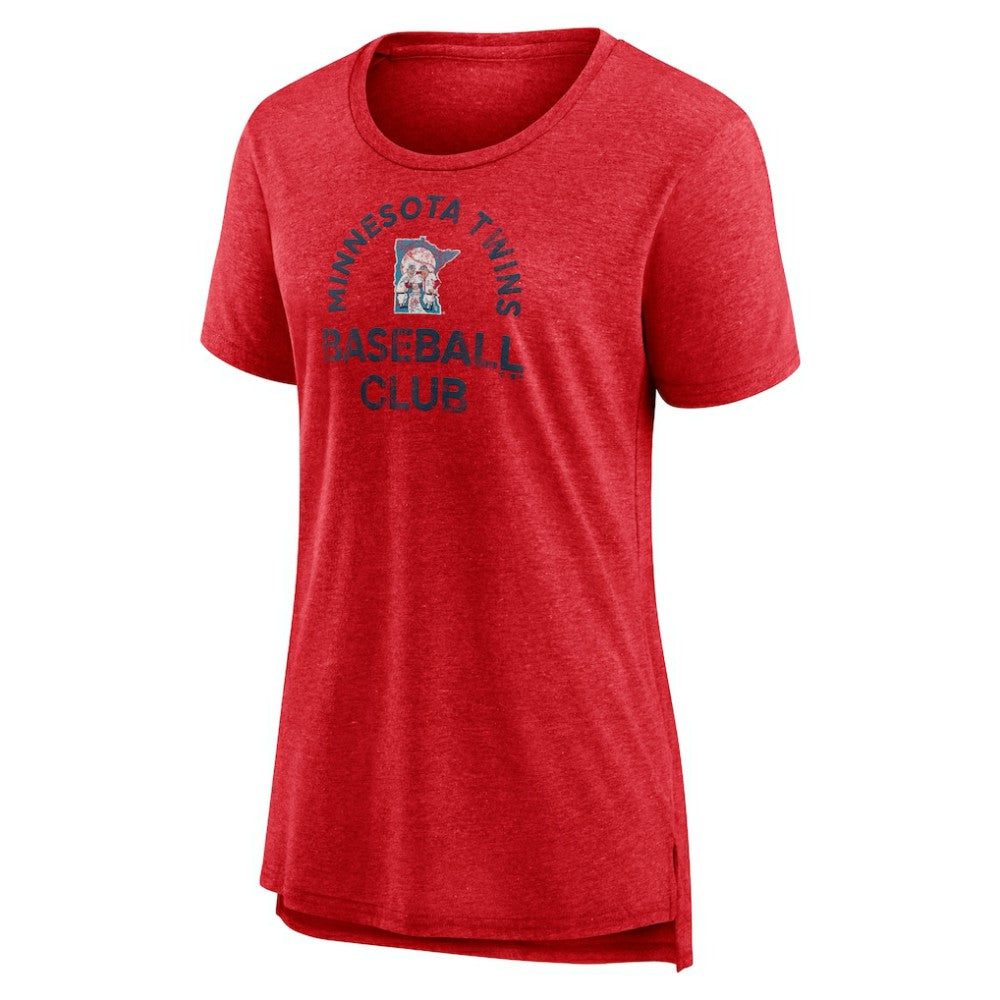 Minnesota Twins Women's Selected First Tri-Blend T-Shirt - Red T-shirts