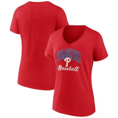 Philadelphia Phillies Women's Victory Script V-Neck T-Shirt - Red T-shirts