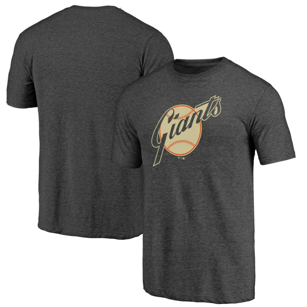 San Francisco Giants Cooperstown Official Logo Tri-Blend T-Shirt - Charcoal T-shirts