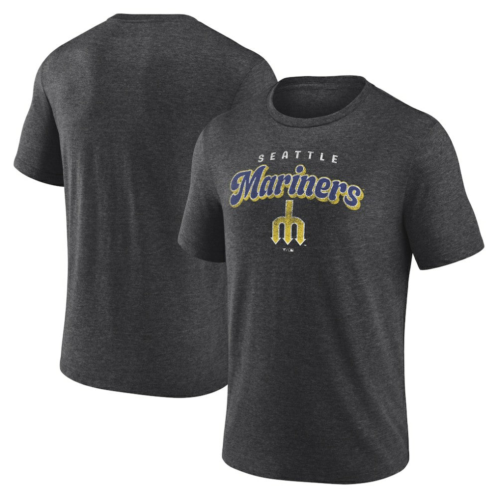 Seattle Mariners Wonderment Tri-Blend T-Shirt - Charcoal T-shirts