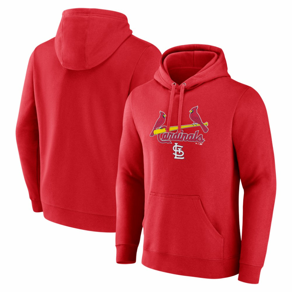 St. Louis Cardinals Team Lockup Pullover Hoodie - Red Hoodies